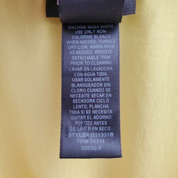 Bisou Bisou Yellow Sleeveless Faux Wrap Summer Dress Size 12 - Picture 7 of 7